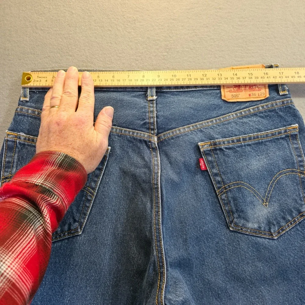 Levi's 505 Men Regular Fit Straight Leg Denim Blue Jeans Sz 36x29 Actual 34x28.5